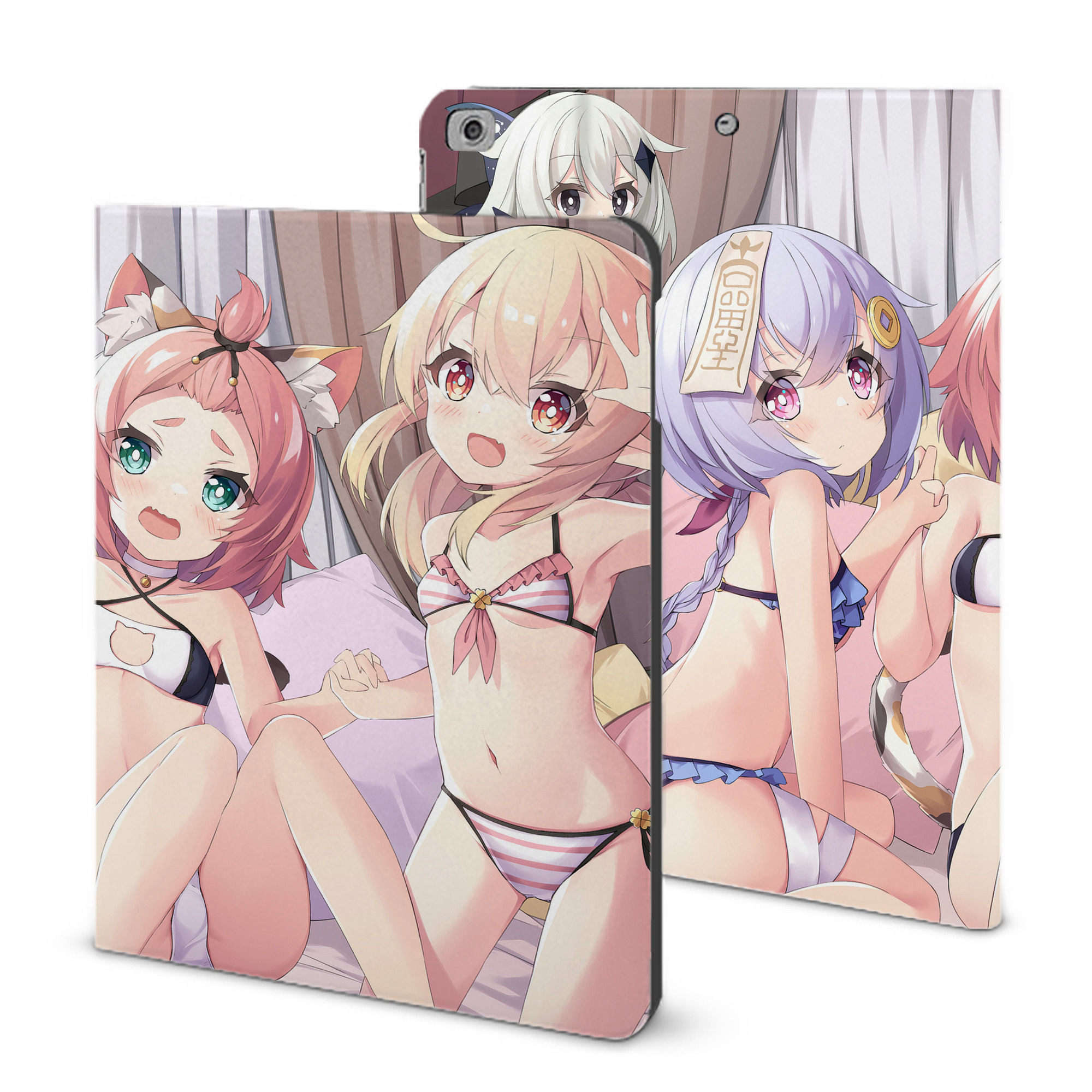げんし神 genshin IPad ケース ブック型 PUレザー TPU 耐衝撃 軽量 薄型 ペン収納なし 全面保護 IPad 各モデル対応